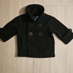 Toddler Black Peacoat